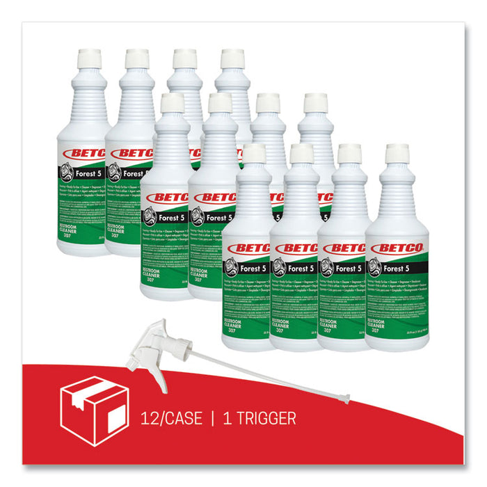 Forest 5 Foaming Cleaner, Mint Scent, 32 oz Bottle, 12/Carton