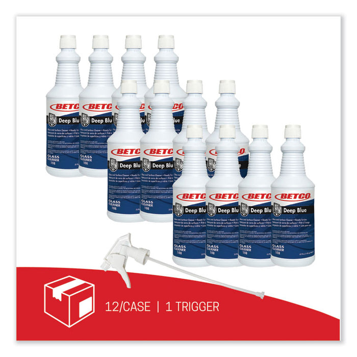 Deep Blue Glass and Surface Cleaner, 32 oz Bottle, 12/Carton