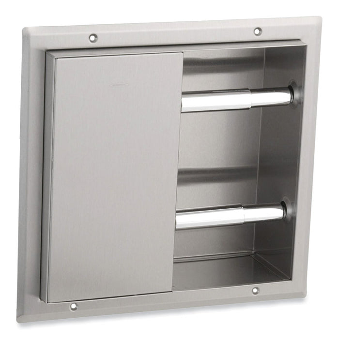Partition-Mounted Multi-Roll Toilet Tissue Dispenser, 13.25 x 4 x 12.56, Stainless Steel