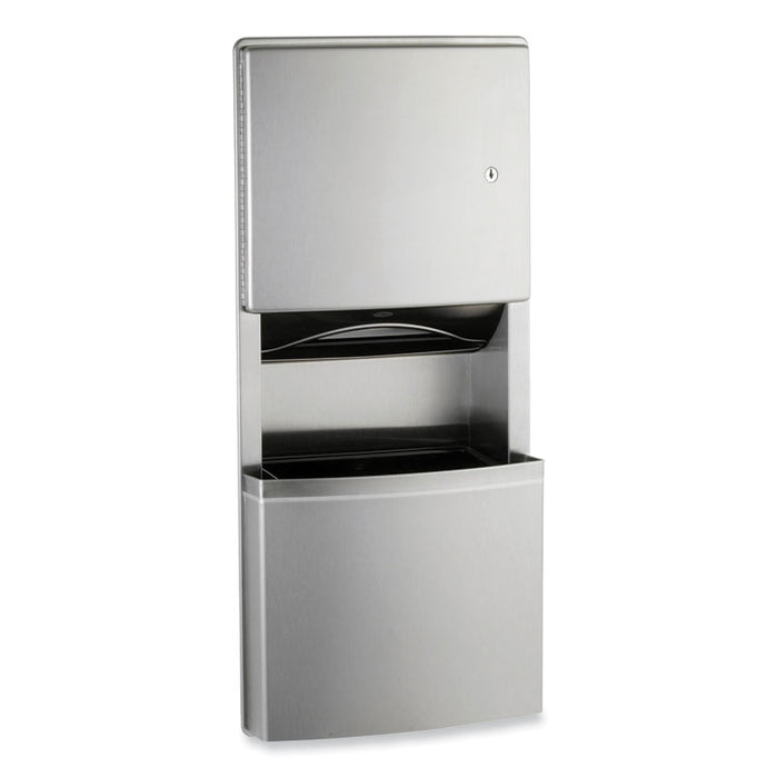 ConturaSeries Recessed Paper Towel Dispenser/Waste Receptacle with TowelMate/LinerMate, 12.75x5.51x28, Satin Stainless Steel
