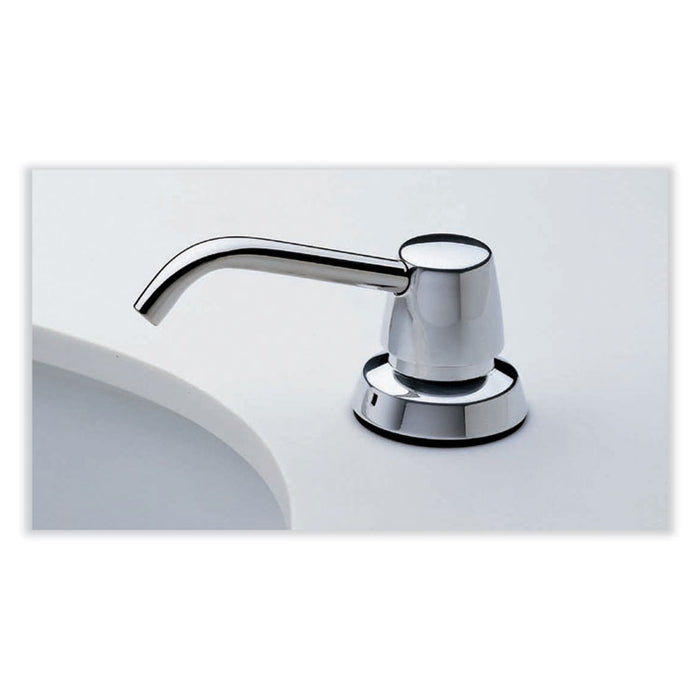 Manual Top-Fill Liquid Soap Dispenser, 4" Spout, 20 oz, 5.63 x 5.63 x 11.25, Chrome