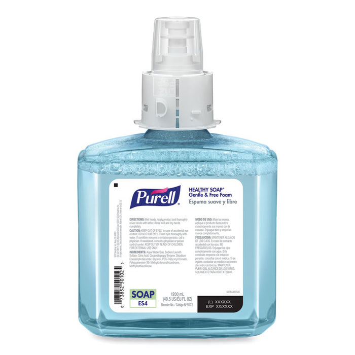 HEALTHY SOAP Gentle and Free Foam Refill, For ES4 Dispensers, Fragrance-Free, 1,200 mL, 2/Carton