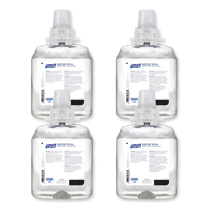 HEALTHY SOAP Mild Foam Refill, For CS4 Dispensers, Fragrance-Free, 1,250 mL, 4/Carton