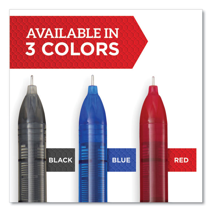 Professional Design Rollerball Pen, Stick, Fine 0.5 mm, Blue Ink, Black/Blue Barrel, Dozen