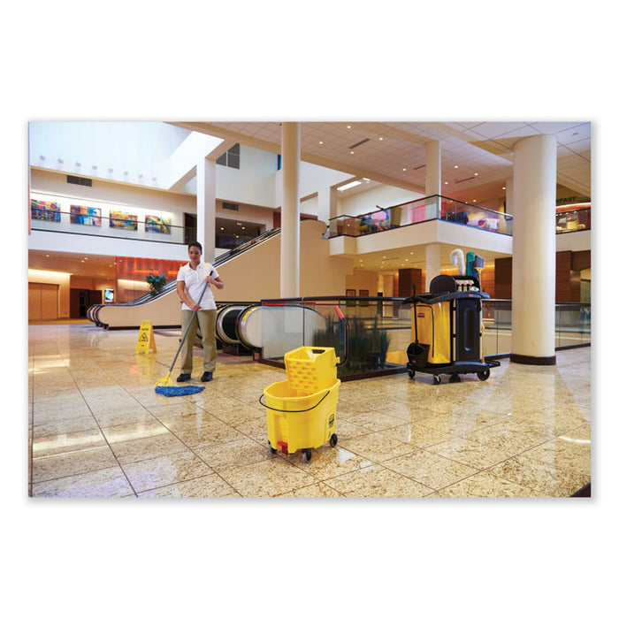 Vinyl Cleaning Cart Bag for Rubbermaid Commercial 9T76, 9T77 and 9T78, 34 gal, 17.5" x 10.5" x 33", Yellow