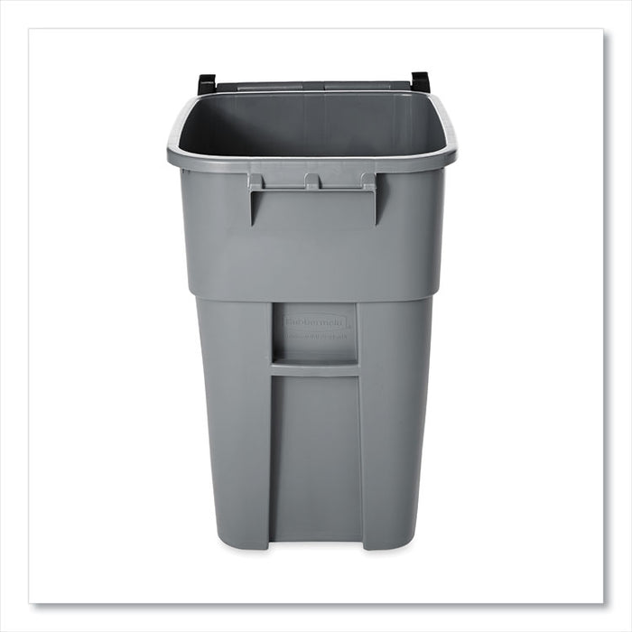 Rollout Container, 50 gal, Molded Plastic, Gray