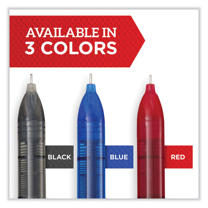 Professional Design Rollerball Pen, Stick, Fine 0.5 mm, Red Ink, Black/Red Barrel, Dozen