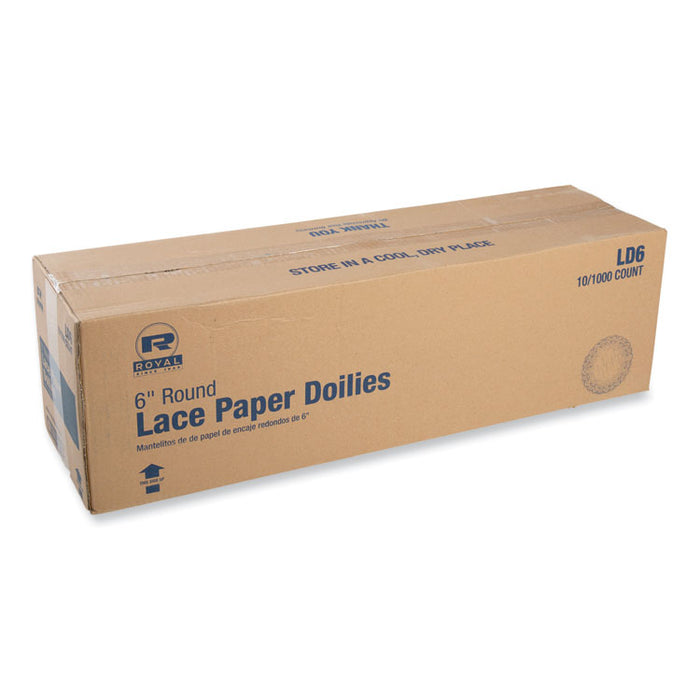 Lace Doilies, Round, 6", White, 10,000/Carton