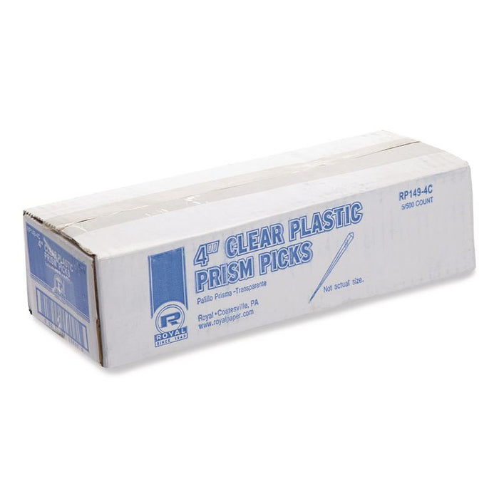 Prism Picks, Plastic, 4", Clear, 500/Box, 5 Boxes/Carton
