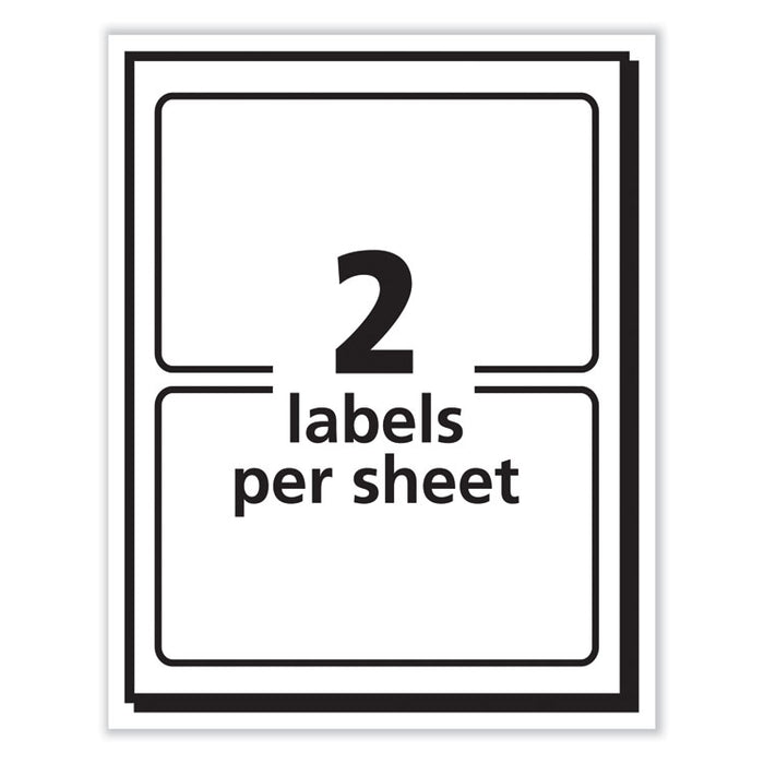 Printable Adhesive Name Badges, 3.38 x 2.33, Blue "Hello", 100/Pack