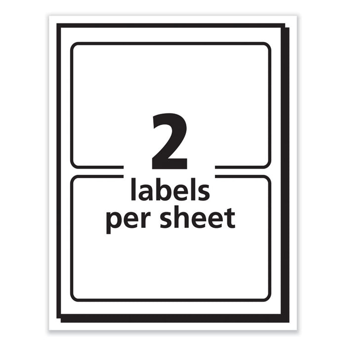 Printable Adhesive Name Badges, 3.38 x 2.33, Red Border, 100/Pack