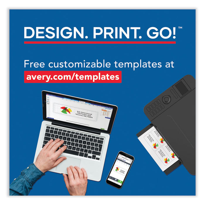 Printable Microperforated Business Cards with Sure Feed Technology, Laser, 2 x 3.5, Ivory, 10/Sheet, 25 Sheets/Pack
