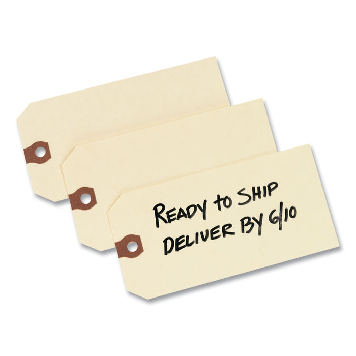 Unstrung Shipping Tags, 11.5 pt Stock 3.75 x 1.88, Manila, 1,000/Box