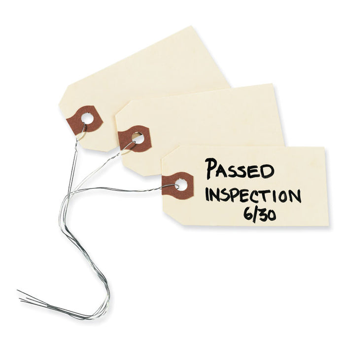 Double Wired Shipping Tags, 11.5 pt Stock, 2.75 x 1.38, Manila, 1,000/Box