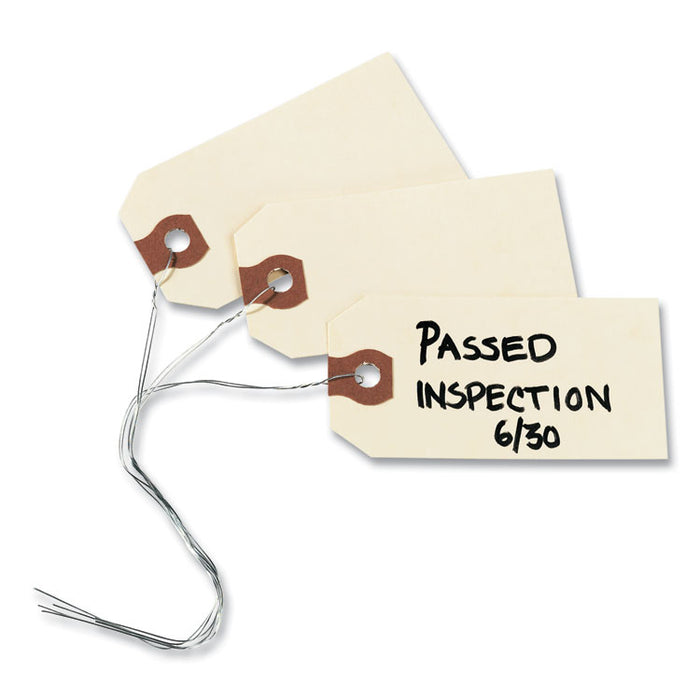 Double Wired Shipping Tags, 11.5 pt Stock, 4.75 x 2.38, Manila, 1,000/Box