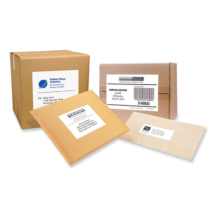 Labels, Laser Printers, 2 x 4, White, 10/Sheet, 100 Sheets/Box