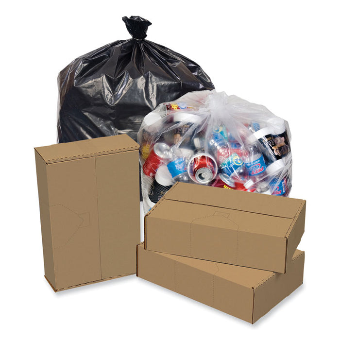 Eco Strong Plus Can Liners, 60 gal, 1.35 mil, 38" x 58", Black, Perforated Roll, 100/Carton