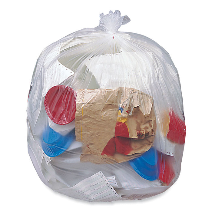 Eco Strong Plus Can Liners, 33 gal, 1 mil, 33" x 39", Natural, Perforated Roll, 150/Carton