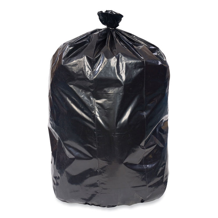 Eco Strong Plus Can Liners, 40 gal, 1.7 mil, 40" x 46", Black, Perforated Roll, 100/Carton
