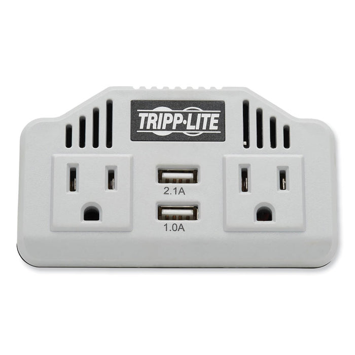 PowerVerter Ultra-Compact Car Inverter, 400 W, Two AC Outlets/Two USB Ports, 3.1 A