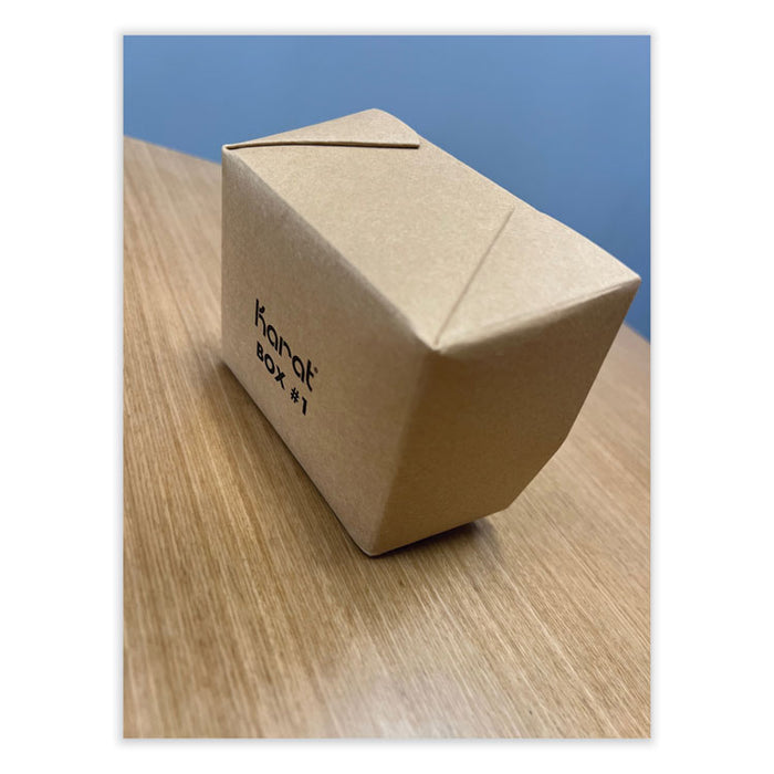 Reclosable Kraft Take-Out Box, 30 oz, 5.06 x 4.27 x 2.4, Brown, Paper, 450/Carton