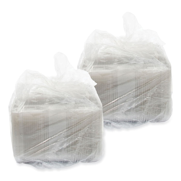 StayLock Clear Hinged Lid Containers, 8 x 13.38 x 2.6, Clear, Plastic, 200/Carton