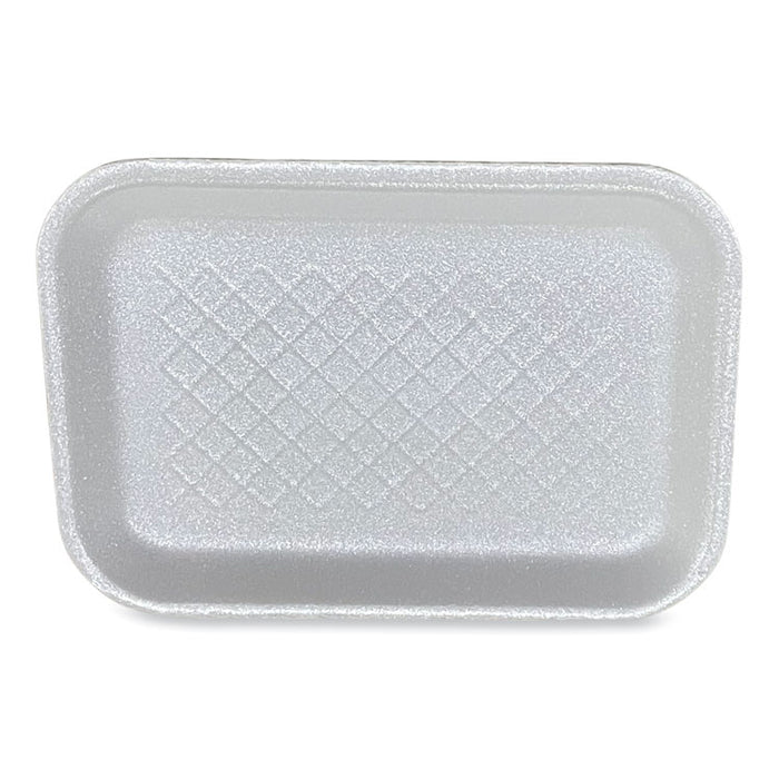 Meat Trays, #2S, 8.5 x 6 x 0.7, White, Foam, 500/Carton