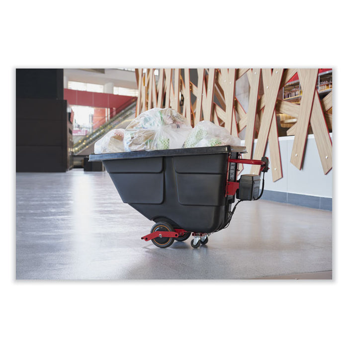 0.5 cu yd Motorized Roto Tilt Truck, 850 lb Capacity, Black