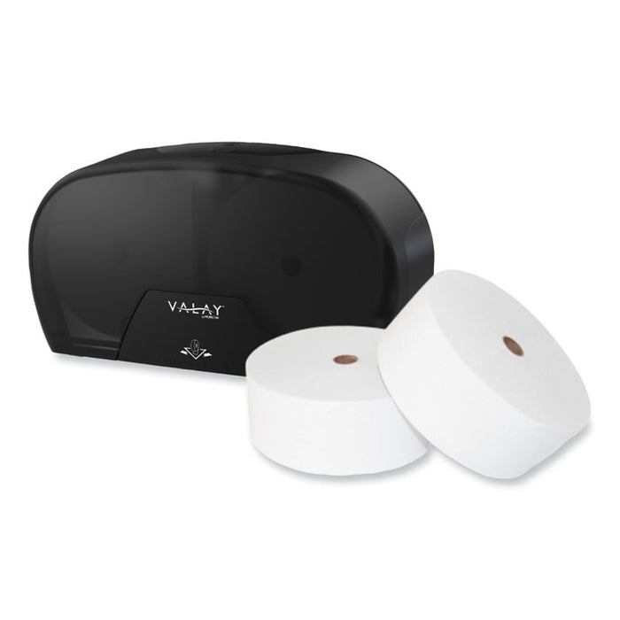 Valay Small Core Jumbo Bath Tissue Dispenser, 5.62 x 11.4 x 21.2, Black