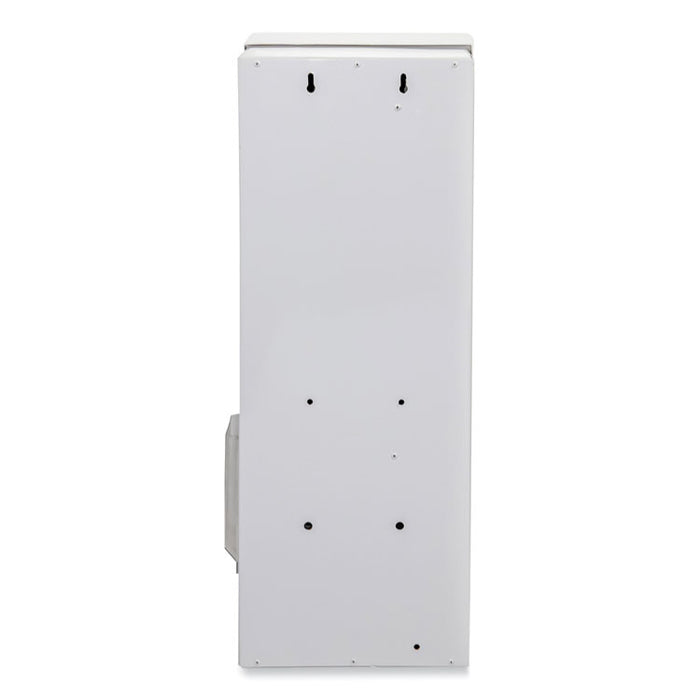 Dual Channel Sanitary Napkin/Tampon Vendor, 25 Cent Coin Mechanism, 11.13 x 7.63 x 26.38, White/Blue