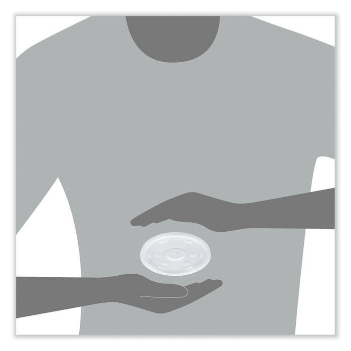 Cold Cup Lids, Fits 8 oz to 32 oz Cold Cups/Containers, Plastic, Translucent, 100/Sleeve, 10 Sleeves/Carton