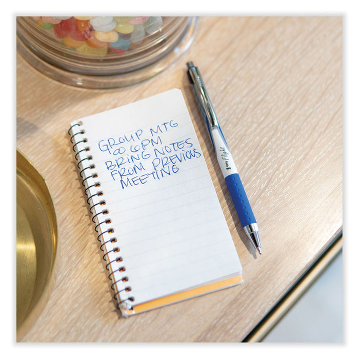 Z-Grip Flight Ballpoint Pen, Retractable, Bold 1.2 mm, Blue Ink, Black/Blue/White Barrel, 12/Pack