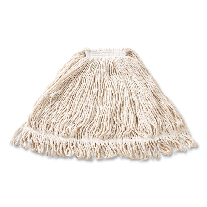 Super Stitch Blend Mop Head,  Cotton/Synthetic, Large, White, 6/Carton