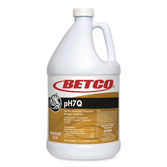 pH7Q Neutral Disinfectant, Lemon Scent, 1 gal Bottle, 4/Carton