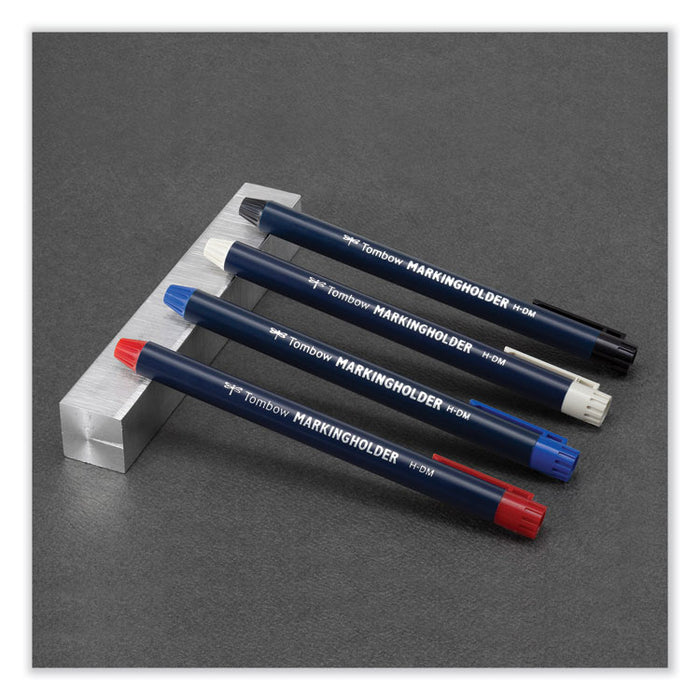 Mechanical Wax-Based Marking Pencil Refills, 4.4 mm, Black, 10/Box