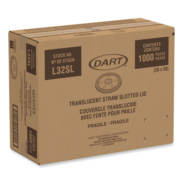 Lids for Foam Cups and Containers, Fits 32 oz/44 oz/60 oz Hot Cups, Plastic, Translucent, 1,000/Carton