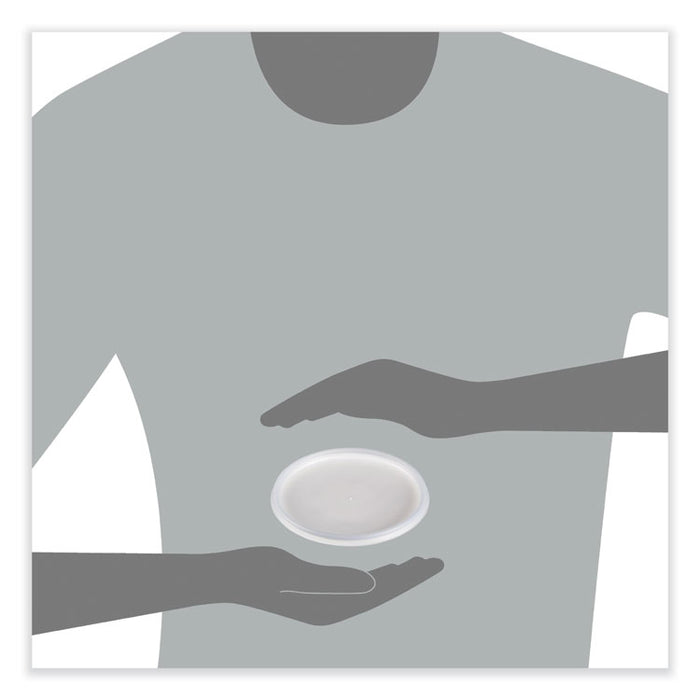 Plastic Lids for Foam Cups, Bowls and Containers, Vented, Fits 12 oz to 60 oz, Translucent, 100/Pack, 10 Packs/Carton