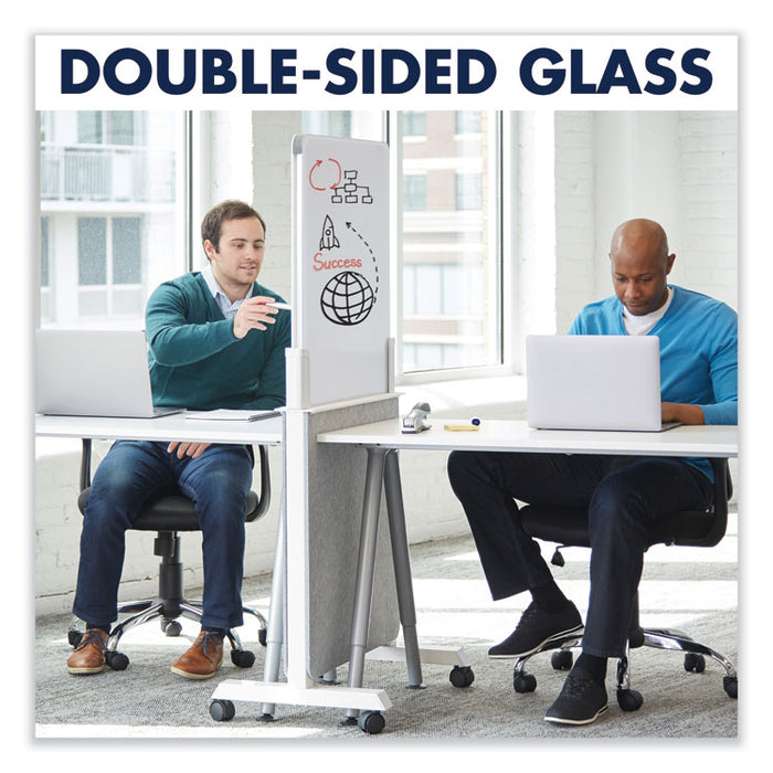 Agile Glass Dry-Erase Easel, 25.5" x 60.5", White Surface