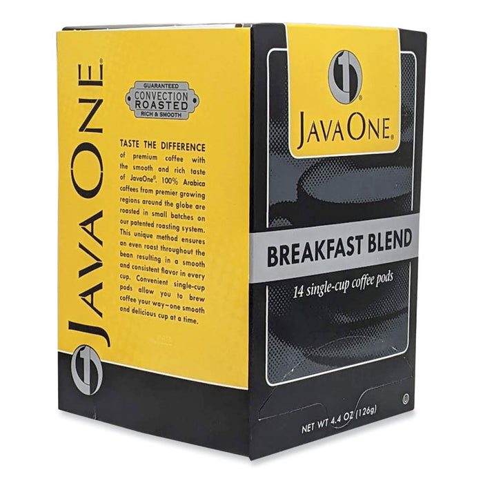 Coffee Pods, Breakfast Blend, Single Cup, 14/Box