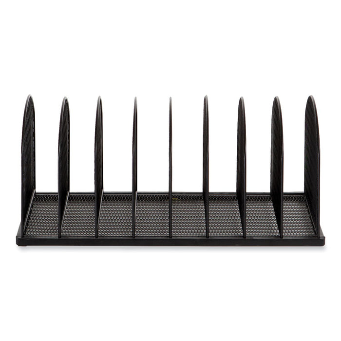 Onyx Mesh Desk Organizer, Eight Upright Sections, Letter to Legal Size Files, 19.25 x 10.87 x 8.5, Black