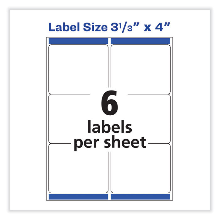 Vibrant Inkjet Color-Print Labels w/ Sure Feed, 3.33 x 4, Matte White, 120/PK
