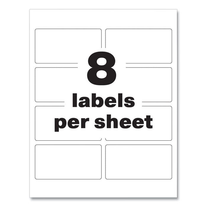 PermaTrack Destructible Asset Tag Labels, Laser Printers, 2 x 3.75, White, 8/Sheet, 8 Sheets/Pack