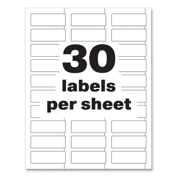 PermaTrack Durable White Asset Tag Labels, Laser Printers, 0.75 x 2, White, 30/Sheet, 8 Sheets/Pack