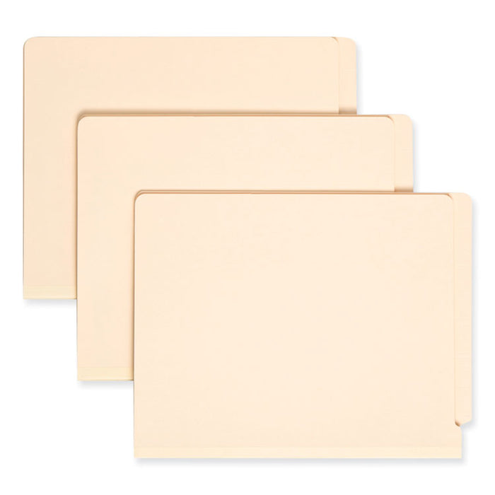 Manila End Tab Classification Folders, Straight Tab, Expands 2", 1 Divider, 4 Fasteners, Letter Size, Manila, 10/Box