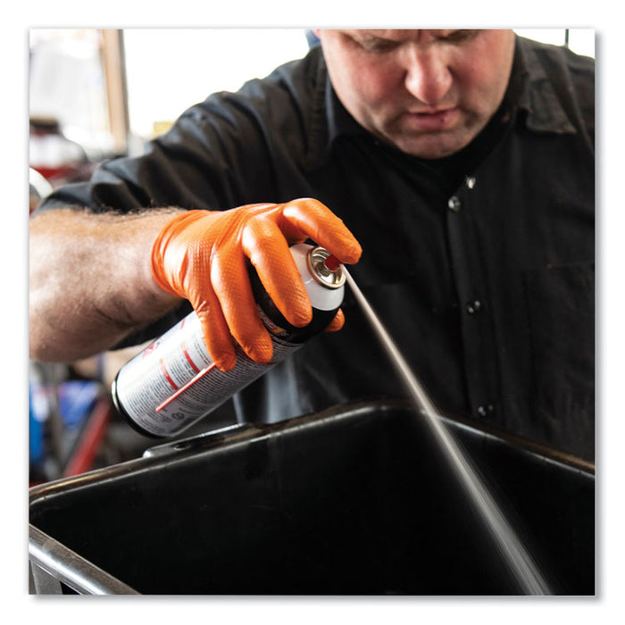 Heavy-Duty Industrial Nitrile Gloves, Powder-Free, Medium, 8 mil Thick, 9.5" Long, Orange, 100/Box
