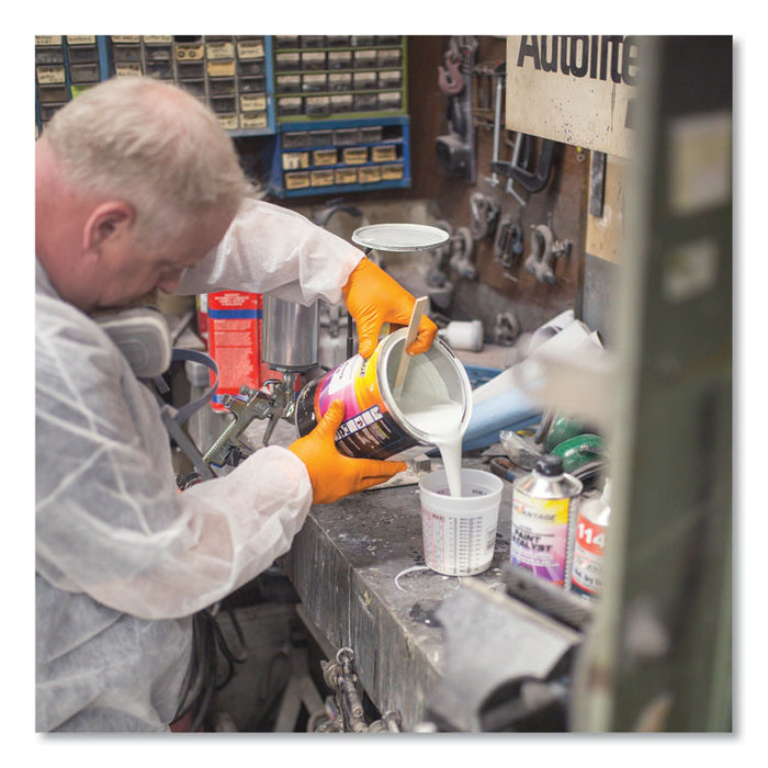 Heavy-Duty Industrial Nitrile Gloves, Powder-Free, Medium, 8 mil Thick, 9.5" Long, Orange, 100/Box