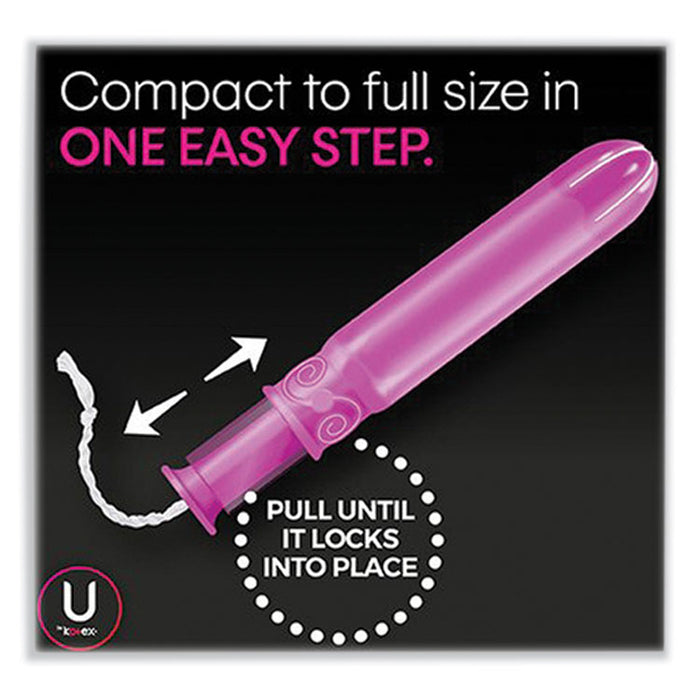 U by Kotex Click Compact Tampons, Regular Absorbency, 32/Pack