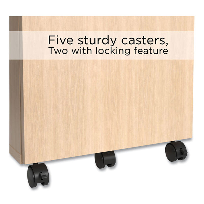 Essentials Three-Drawer Mobile Pedestal File, 2 Box/1 Legal/Letter-Size File Drawers, Natural, 15.6" x 21.3" x 24.3"
