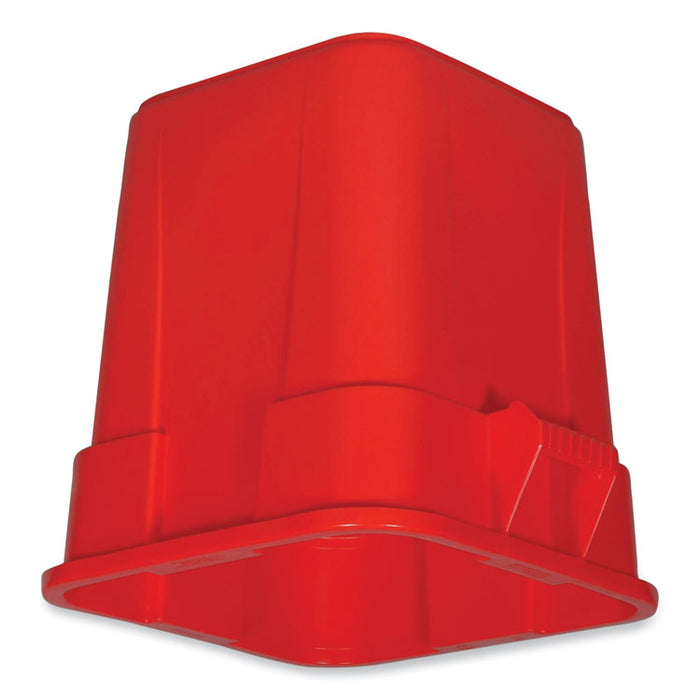 Square Brute Container, 28 gal, Polyethylene, Red, 6/Carton