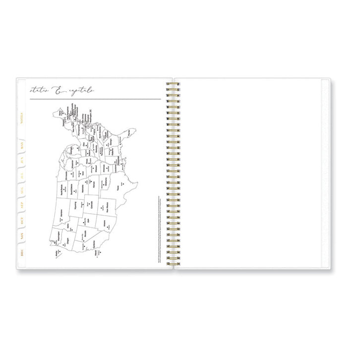 Life Note-It Leah Weekly/Monthly Notes Planner, Floral Artwork, 11 x 8.5, Gray/Pink/White Cover, 12-Month (Jan to Dec): 2026